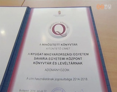 Minstett Knyvtr cmet kapott a Savaria Egyetemi Kzpont Knyvtr s Levltra
