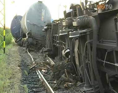 Kisiklott egy tehervonat hat vagonja a vépi vasútállomáson Kisiklott egy tehervonat hat vagonja a vépi vasútállomáson