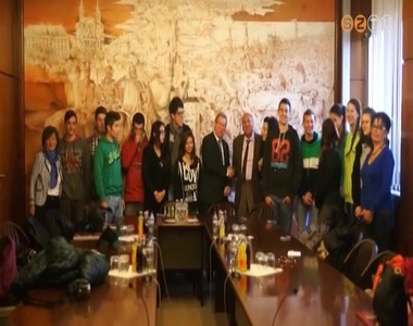 Pusk�s Tivadar fogadta az olasz testv�rv�rosb�l, Leccob�l �rkez� di�kokat