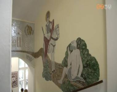 Szent M�rton mozaik a Premontreiben