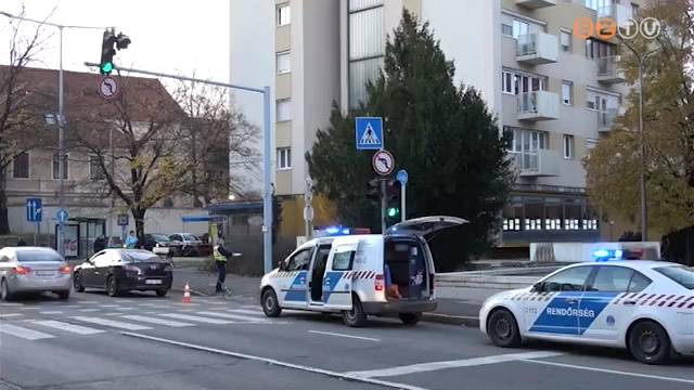 Szerencs�s kimenetel� aut�s-ker�kp�ros baleset t�rt�nt a 14 emeletesn�l