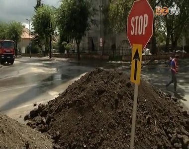 Jó ütemben halad az új körforgalom építése az evangélikus templom előtt Jó ütemben halad az új körforgalom építése az evangélikus templom előtt