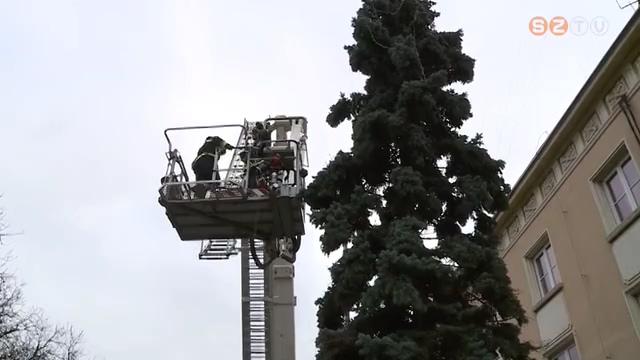 Feldsztettk a tzoltk karcsonyfjt