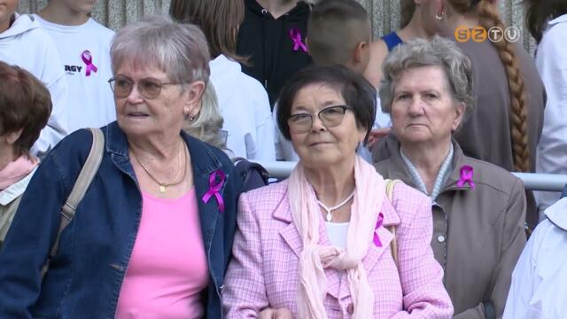 Oktber a mellrk elleni kzdelem hnapja,rzsasznbe ltztt a Vroshza