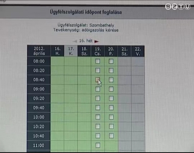 El�re lehet id�pontot foglalni ad��gyek int�z�s�hez